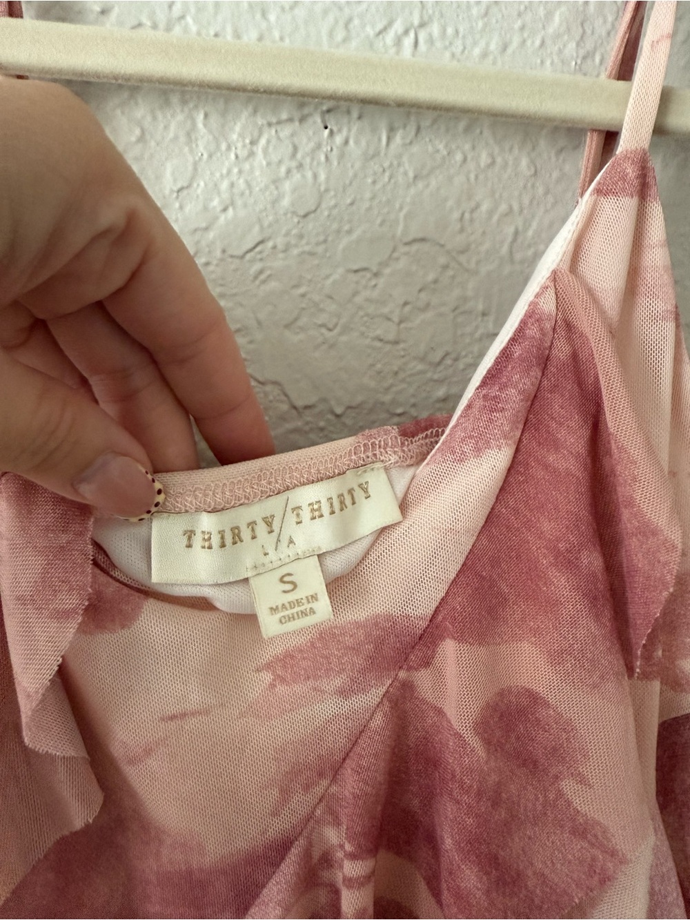 Pink Ruffle Asymmetric Slip Top - Picture 4 of 4